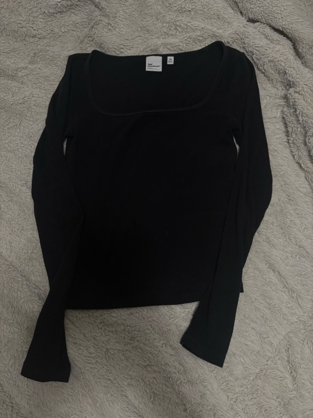 TNA Black Long-Sleeve Square Neck Tee